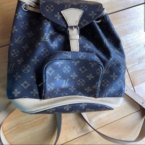 Brown Leather Mini Backpack